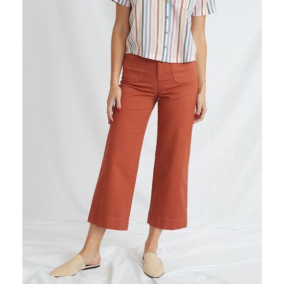Marine Layer | Bridget Wide Leg Pant Baked Clay Size 0 - Picture 1 of 7